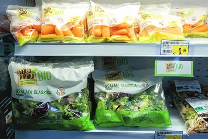 Bagged salads and carrots