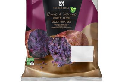 Purple Majesty sweet potatoes are a limited edition product in Co-op's Irresistible range