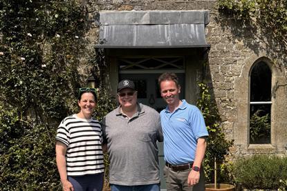 Carbon Farmer 2025 winners and dairy farmers Stuart and Helen Rogers, with regenerative pioneer Gabe Brown
