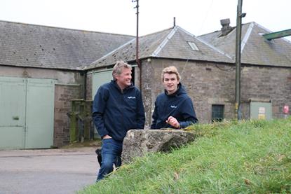 Tom Porter (right) with his father James at East Scryne Farm in Scotland