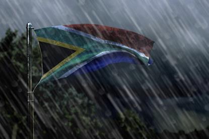 South African flag rain illustration Adobe Stock