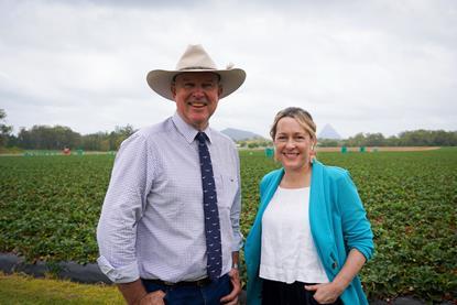 (l-r) Queensland primary industries minister Tony Perrett and Queensland Food Farmers’ Commissioner Rachel Chambers