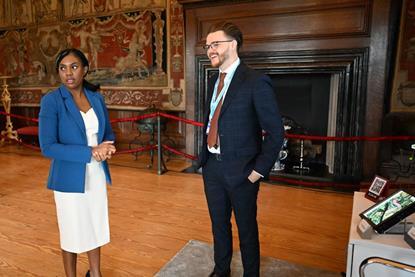 FruitCast's chief technical officer, Dr Raymond Martin, at the summit with business secretary Kemi Badenoch