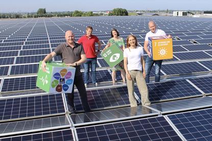 Eosta sustainability solat panels Peke van Beek (far left)