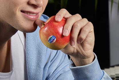 Kanzi apple being held