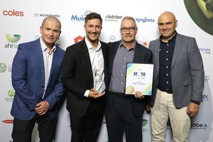 l-r Flavorite Group's chief production and innovation officer Jim Madden, marketing and communications manager Tom Millis, CEO Mike Nichol and chief marketing officer Sam Kisvarda accept the 2026 Marketer of the Year Award