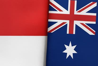 Indonesia and Australian flags