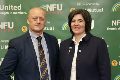 NFU Cymru deputy president Paul Williams and president Abi Reader