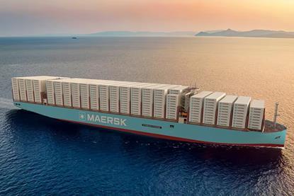 Maersk container vessel at sea