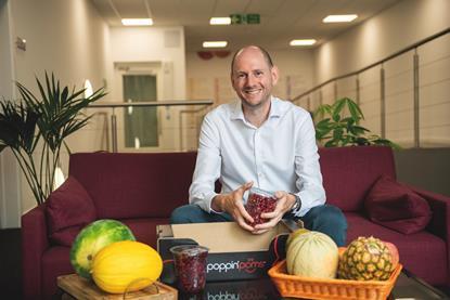 Ben Olins showing off the Poppin’ Poms brand which launched in 2025