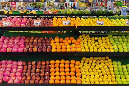 Imported fruit in a Philippine supermarket
