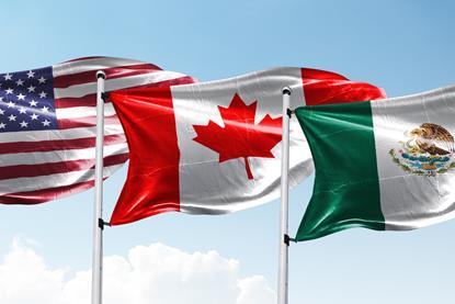 US Canada Mexico flags AdobeStock_696078379