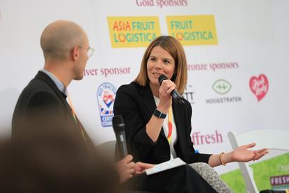 Hannah O'Reilly of Sainsbury's in conversation with FPJ editor Fred Searle at FOF26