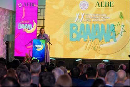 The AEBE's Marianela Ubilla gave the opening speech at Banana Time 2023