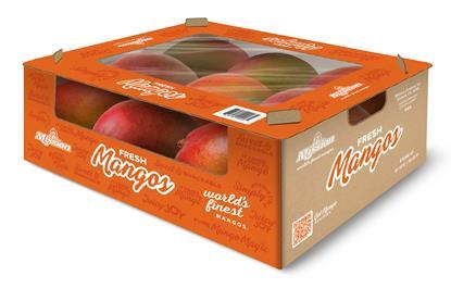 Mission Produce lidded mango carton