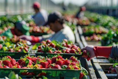 Strawberry pickers Adobe Stock