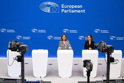 Swedish MEP Jessica Polfjärd speaks at a press conference to discuss the NGT regulation