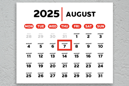 7 August 2025 calendar Adobe Stock