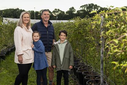 Natalie Bell, Paul Lloyd of Tallogum Berries and their children