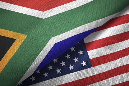 US South Africa flags fabric texture Adobe Stock