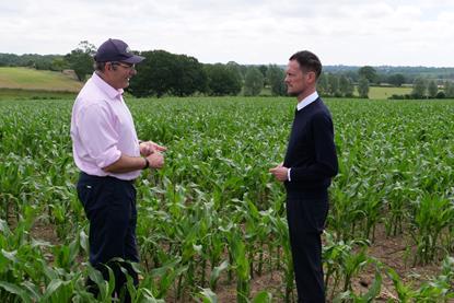 Defra minister Stephen Morgan (R) has visited NFU president Tom Bradshaw