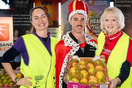 l-r: Victoria Parker, CEO, The Lady Musgrave Trust; Elija Etri, Skippy’s Group (2026 Mango Monarch); Thea Sitcheff, Corporate Partnerships Coordinator – QLD, Redkite.