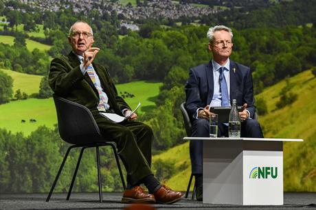 NFU president Tom Bradshaw and Professor Tim Lang at the NFU Conference 2026