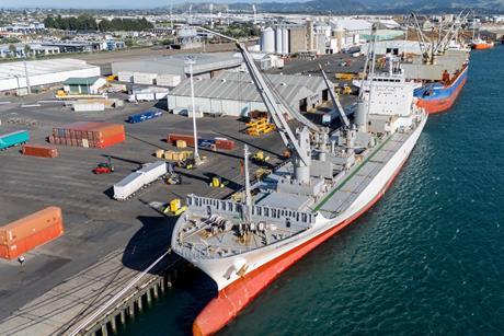 Kowhai at Tauranga March 2025 carrying Zespri kiwifruit to Shanghai MUST CREDIT Jamie Troughton Dscribe Media