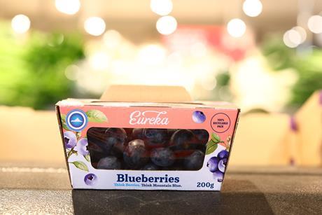 Mountain Blue recyclable cardboard Eureka blueberry punnets launched in partnership with Opal