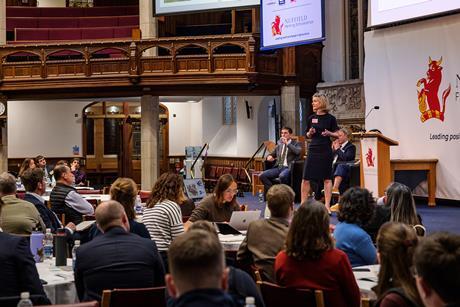 Ruth Grice NSch presenter her findings iat the 2024 Nuffield Farming Conference in Belfast