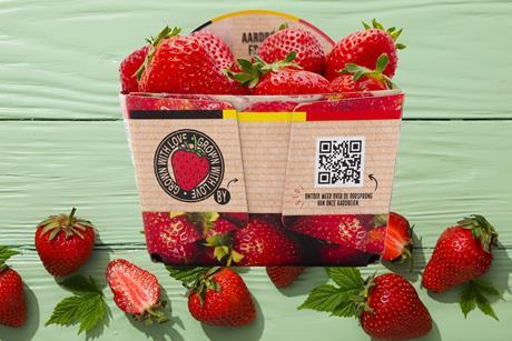 BE Delhaize cardboard strawberry punnets