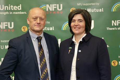 NFU Cymru deputy president Paul Williams and president Abi Reader