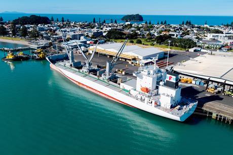 Zespri charter ship Whero departs Port of Tauranga for China credit Jamie Troughton, Dscribe Media