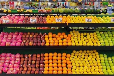 Imported fruit in a Philippine supermarket