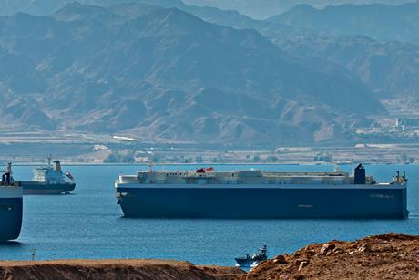 Cargo ships Red Sea