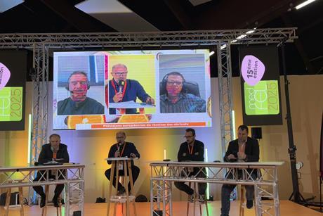Javier Basols, Eric Hostalnou, Jean-Raphaël Betton und Julien Escande (v.l.) auf der medFEL 2025