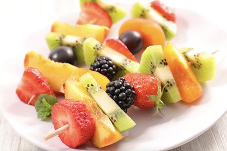 Mixed fruit snack on sticks