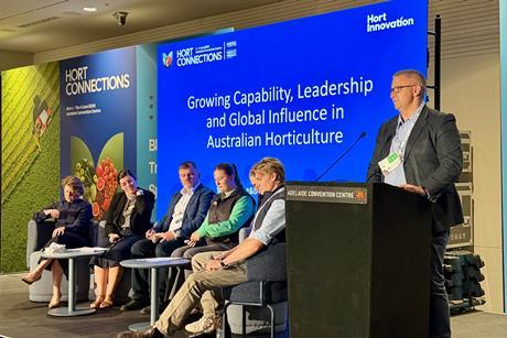 Hort Innovation R&D manager Tom McCue announcing the new study tour at Hort Connections