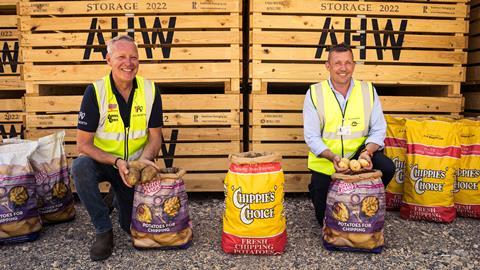AH Worth's Giles Collett (left) with David Noton of Nationwide Produce