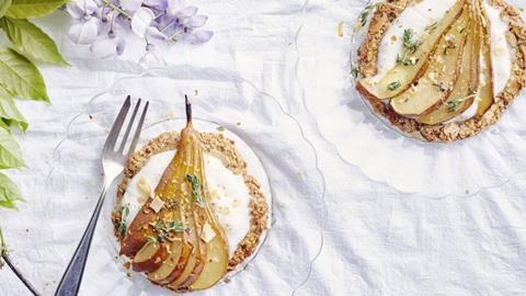 A crispy Conference pear tart