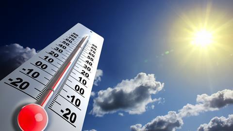 Thermometer und Sonnenschein