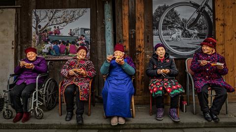 'The Elderly Having Delicious Food'