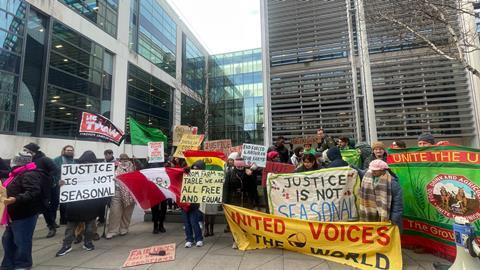 The group demonstrated outside the Home Office