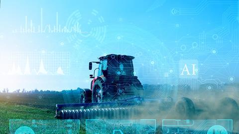 Traktor auf dem Feld