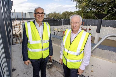 Angus Wilson (left) and Lewis Cunningham at the under-construction AD plant on 11 October