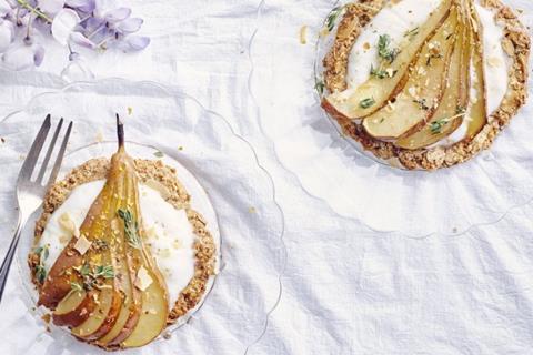 A crispy Conference pear tart