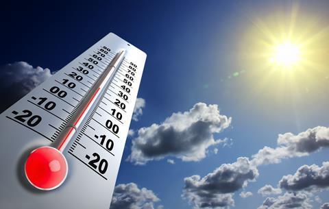 Thermometer und Sonnenschein
