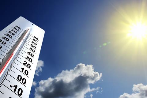 Thermometer und Sonnenschein