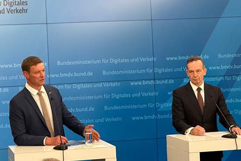 Prof. Dr. Dirk Engelhardt, Vorstandssprecher BGL (l.) und Bundesminister Volker Wissing - BGL