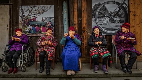 'The Elderly Having Delicious Food'